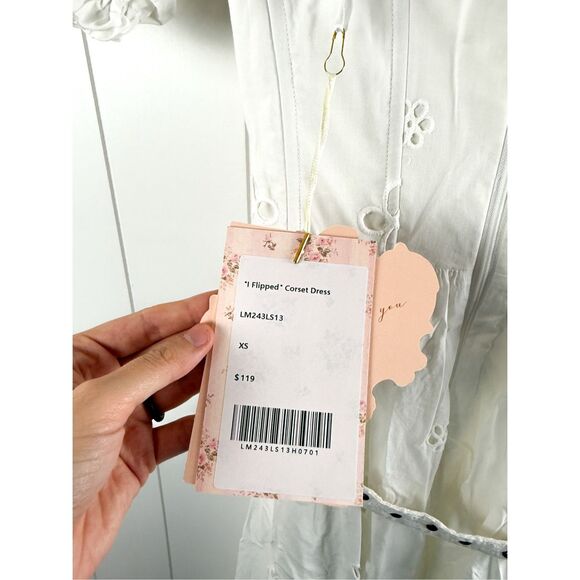 NWT LaceMade "I Flipped" Corset Dress in White Size XS $119 - Picture 6 of 16